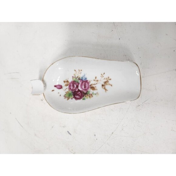 Vintage Interco Chicago Japan Pink Rose Porcelain Ash Tray Limited Edition White - Picture 6 of 11